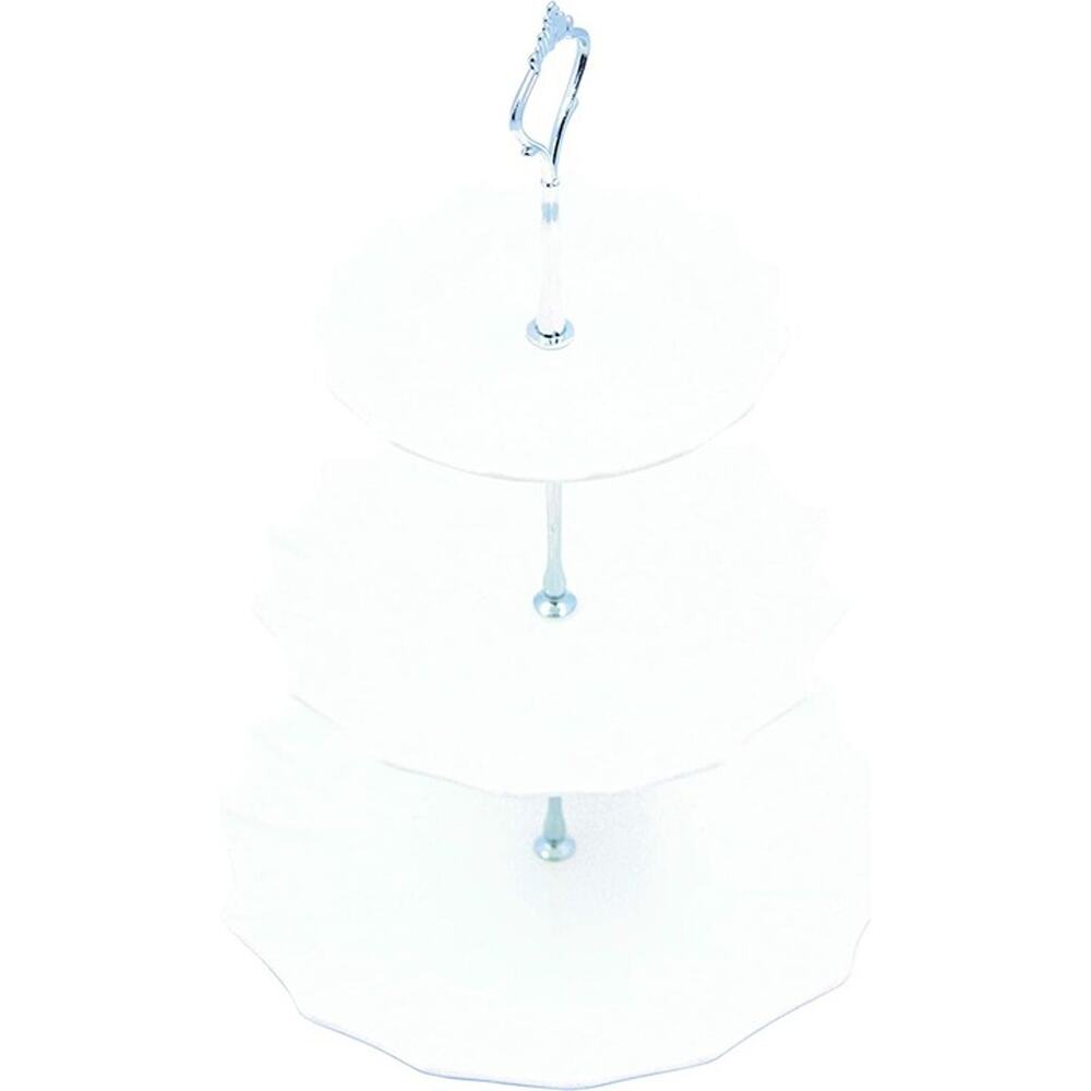 Checkered Chef 3 Tier Ceramic Serving Stand Cupcake Holder for Party and Display - Picture 4 of 12
